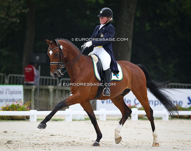 Beatrice Ivarsson on Bomerang at the 2013 European Junior Riders Championships in Compiegne :: Photo © Astrid Appels