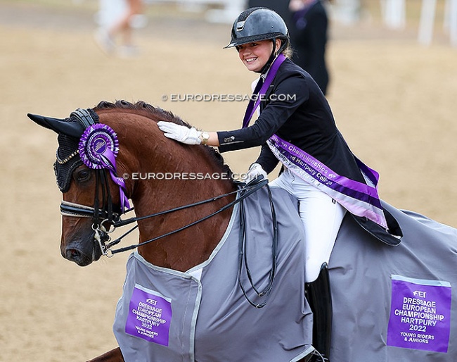 Sophia Obel Jorgensen and Brilliant Win Kur Gold at the 2022 European Junior Riders Championships :: Photo © Astrid Appels