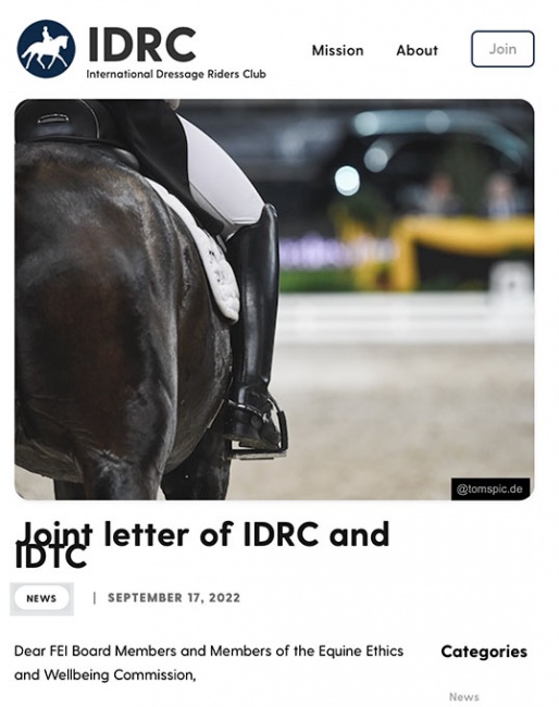 The joint letter on the IDRC website