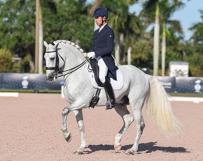 Tiago Ernesto and Hobbit Interagro at the 2022 Global Dressage Festival in Wellington 