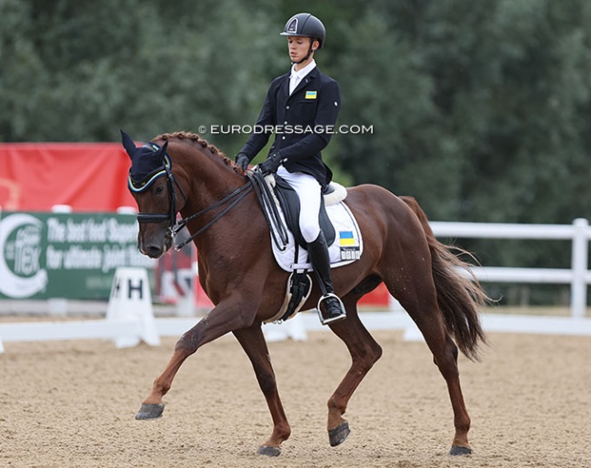 Ukrainian Danylo Konovalov and VHS Concetti at the 2022 European Junior Riders Championships. Konovalov received a scholarship grant based on the existing FEI Solidarity Athlete Scholarship scheme to support training and competition-related preparation :: Photo © Astrid Appels