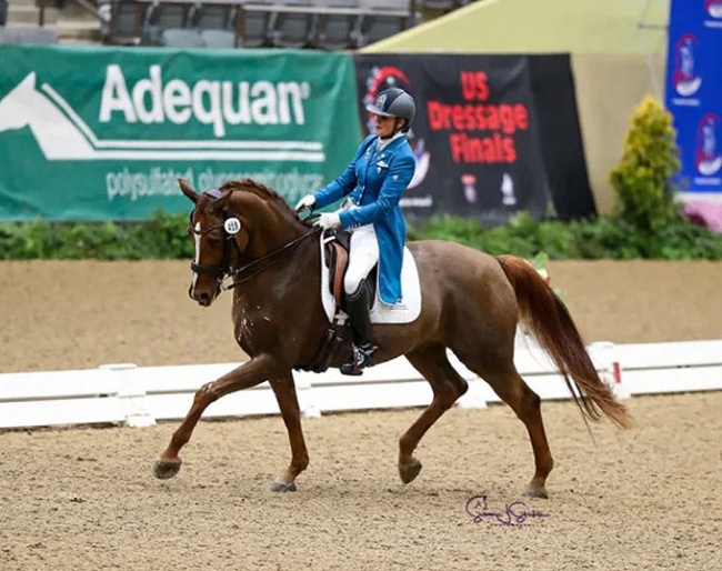 Jennifer Truett and Absolute Dream win the Inter I Open Championship at the 2022 US Dressage Finals :: Photo © Sue Stickle