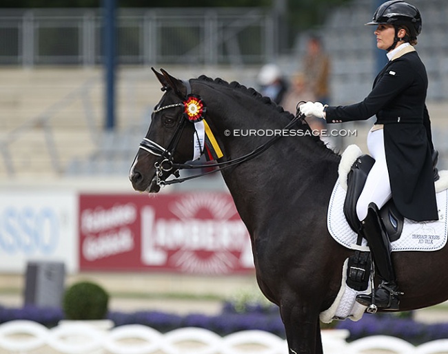 Dutch Emmelie Scholtens competed Indian Rock at the 2021 CDIO Aachen while pregnant with her first child and in her second trimester :: Photo © Astrid Appels