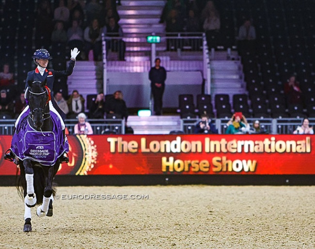 World champion Charlotte Fry on Glamourdale at the 2022 London International Horse Show, a western european league world cup qualifier :: Photo © Astrid Appels