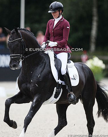 Emmelie Scholtens and Kevin Costner Texel at the 2019 World Young Horse Championships :: Photo © Astrid Appels