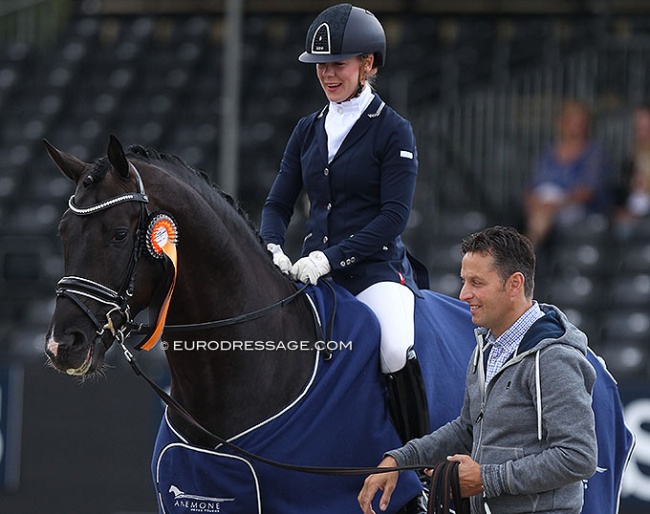 Eckhard Wahlers with his stallion Secret at the 2019 World Young Horse Championships in Ermelo :: Photo © Astrid Appels