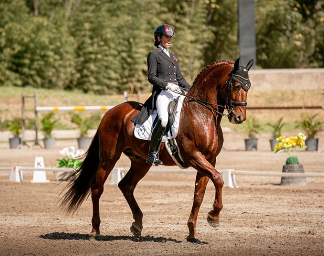 Lorena Morales Ponce and her home bred PRE Orgulloso MOR win one of two Big Tour Championships at the 2022 Mexican Dressage Championships :: Photo © Paulina Rangel