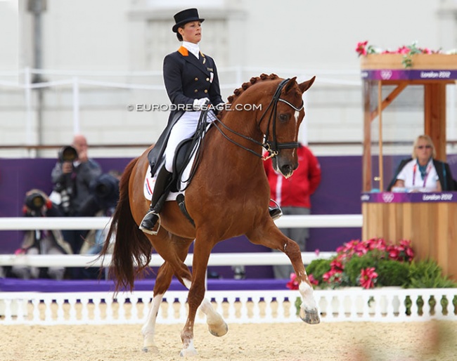 Adelinde Cornelissen and Parzival at the 2012 Olympic Games in London where they won team bronze and individual silver :: Photo © Astrid Appels
