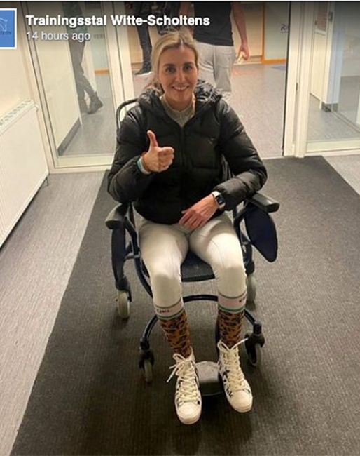 Emmelie Scholtens had her knee checked in the hospital as a pre-caution.