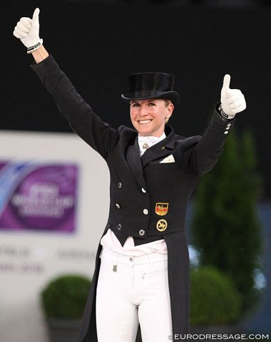 Reigning Olympic, European and World Cup champion Jessica von Bredow-Werndl will defend her title in Omaha :: Photo © Astrid Appels