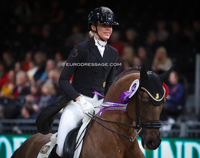 Simone Pearce and Fiderdance at the 2022 World Cup Qualifier in London :: Photo © Astrid Appels