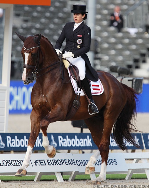 Astrid Neumayer and Sir Simon at the 2019 European Dressage Championships in Rotterdam :: Photo © Astrid Appels