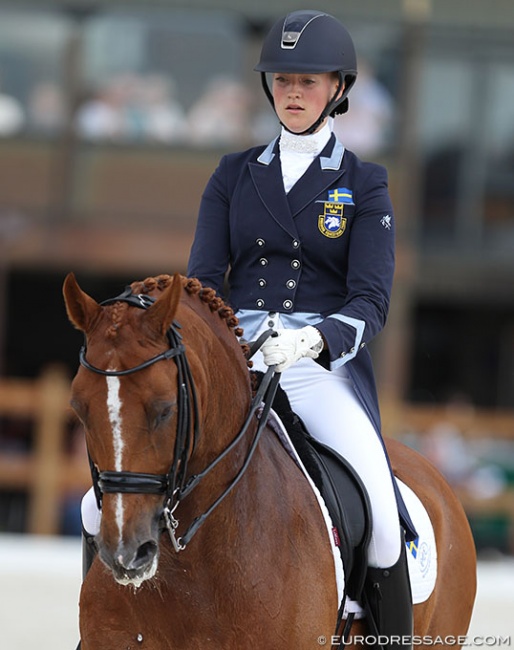 Nathalie Wahlund on Cerano Gold at the 2020 CDI Grote Brogel :: Photo © Astrid Appels