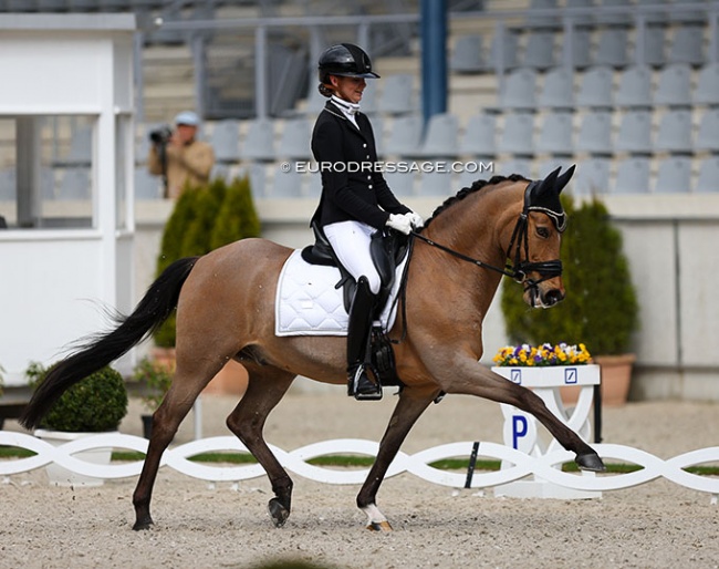 Belgian Liezel Everars and FS Capelli de Niro won the pony freestyle at the 2023 CDI Aachen Festival 4 Dressage :: Photo © Astrid Appels