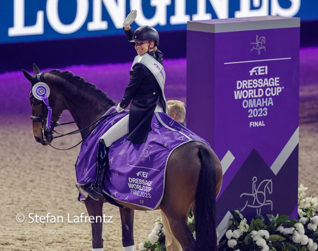 Jessica von Bredow-Werndl and Dalera BB win the Grand Prix at the 2023 World Cup Finals in Omaha :: Photos © Stefan Lafrentz