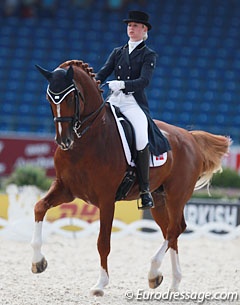 Trude Hestengen and Tobajo Pik Disney at the 2015 European Championships in Aachen :: Photo © Astrid Appels
