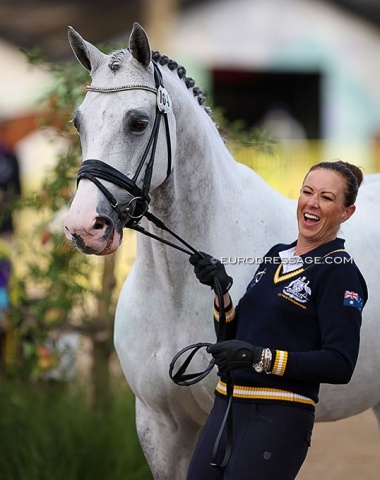 Lyndal Oatley with Eros at the 2022 World Championships in Herning :: Photo © Astrid Appels