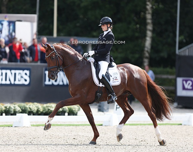 Leonie Richter and Vitolas at the 2022 World Young Horse Championships in Ermelo (NED) :: Photo © Astrid Appels