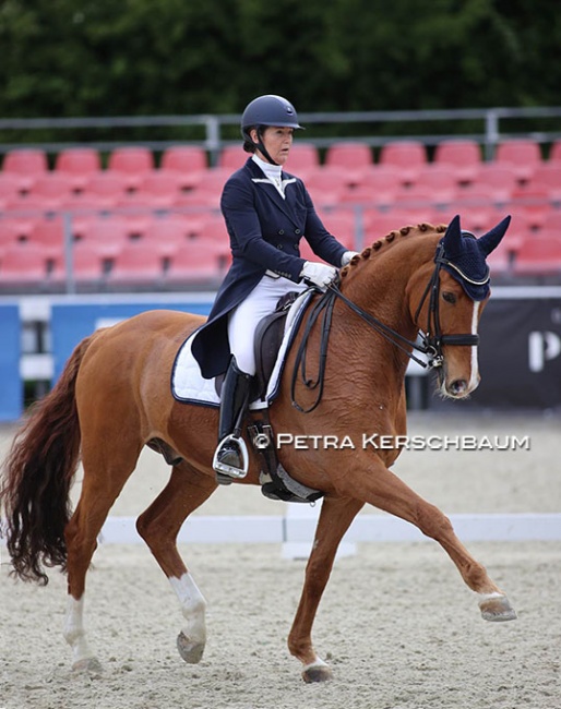Canadian Olympian Leonie Bramall is back in the CDI Grand Prix arena. She made her return with the homebred Cricket BD at the 2023 CDI Olomouc :: Photo © Petra Kerschbaum