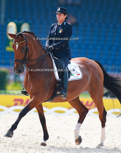 Ester Soldi and Harmonia at the 2015 European Dressage Championships in Aachen :: Photo © Astrid Appels