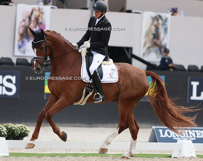 Mathis Goerens on Feuerfunke at the 2022 World Championships for young dressage horses :: Photo © Astrid Appels
