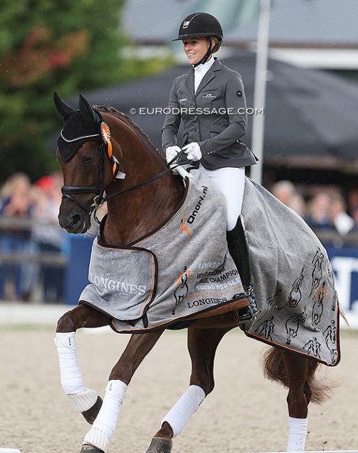 lena Waldmann on Belinda at the 2022 World Young Horse Championships :: Photo © Astrid Appels