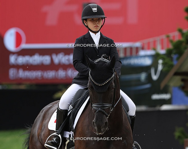 Kendra Li on El Amore van de Kempenhoeve at the 2023 European Children Championships :: Photo © Astrid Appels