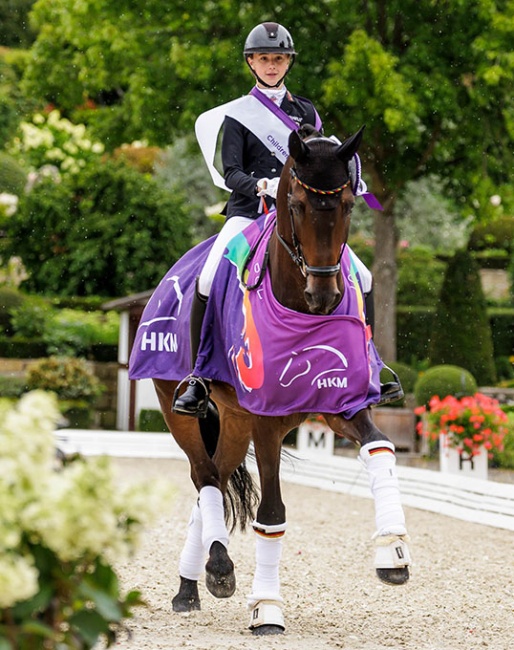 Marie Bernhard and For Rock win individual gold and the 2023 European Children Championship :: Photo © Stefan Lafrentz