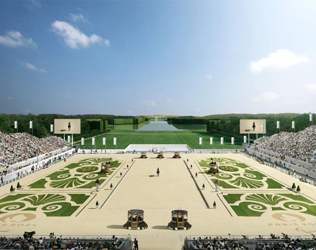 D Graphic of Château de Versailles, Equestrian venue for the Paris 2024 Olympic Games :: © Paris 2024