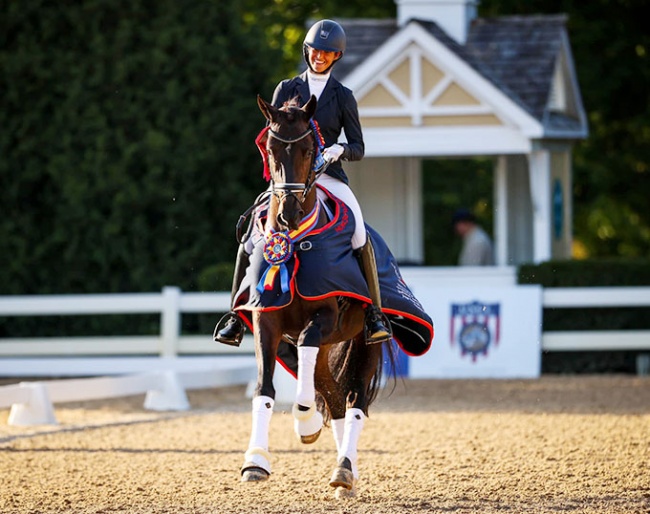 Madeleine Bendfeldt and Zapatero win the 4-year old division at the 2023 U.S. Young Horse Championships :: Photos © US Equestrian