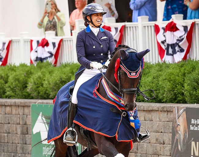 Quinn Iverson and Beckham win the U25 Championships at the 2023 U.S. Dressage Championships :: Photo © US Equestrian`