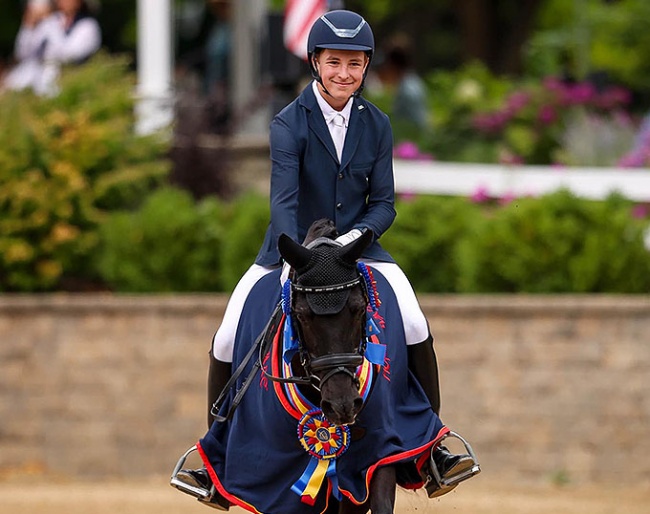 Ben McWorther and the 27-year old German riding pony Littel Joe are the 2023 U.S. Pony Dressage Champions :: Photo © US Equestrian