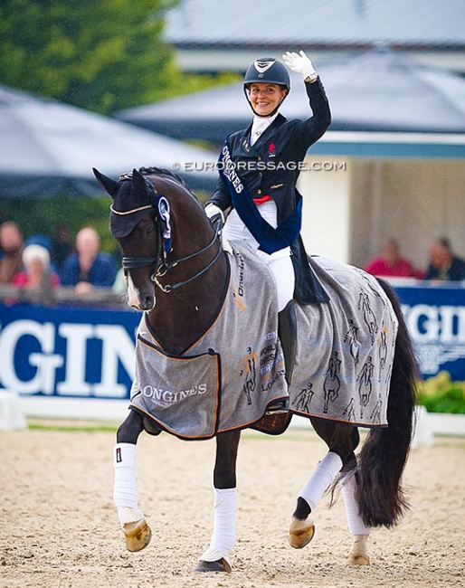 Anna Kasprzak and Danciero win the 7-year old finals at the 2023 World Young Horse Championships :: Photo © Astrid Appels