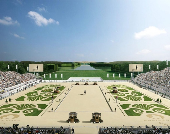 A 3D render of what the arena will look at the 2024 Paris Olympics