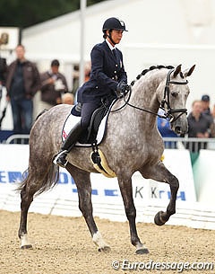 Esther Soldi and Annarella di Villagana at the 2013 World Young Horse Championships in Verden :: Photo © Astrid Appels