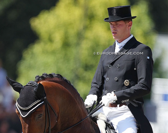Lukas Fischer at the 2018 World Young Horse Championships in Ermelo :: Photo © Astrid Appels