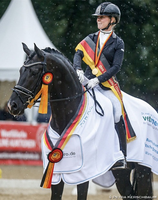 Secret finally wins gold at the 2020 Bundeschampionate, his last competition after which he was retired from sport :: Photo © Petra Kerschbaum