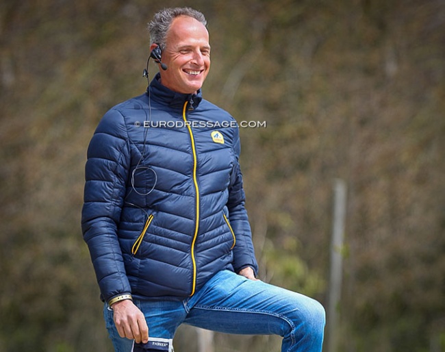 Patrick van der Meer coaching at the 2021 CDI Sint-Truiden :: Photo © Astrid Appels