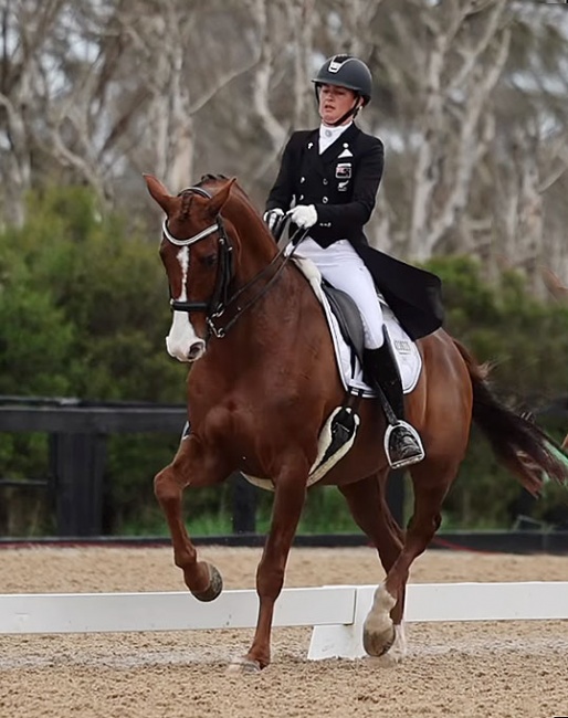 Melissa Galloway and Windermere J'Obei W at the 2023 Australian Dressage Championships in Boneo