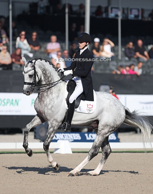 Anders Sjobeck Hoeck and Highfive Fuglsang at the 2022 World Young Horse Championships :: Photo © Astrid Appels