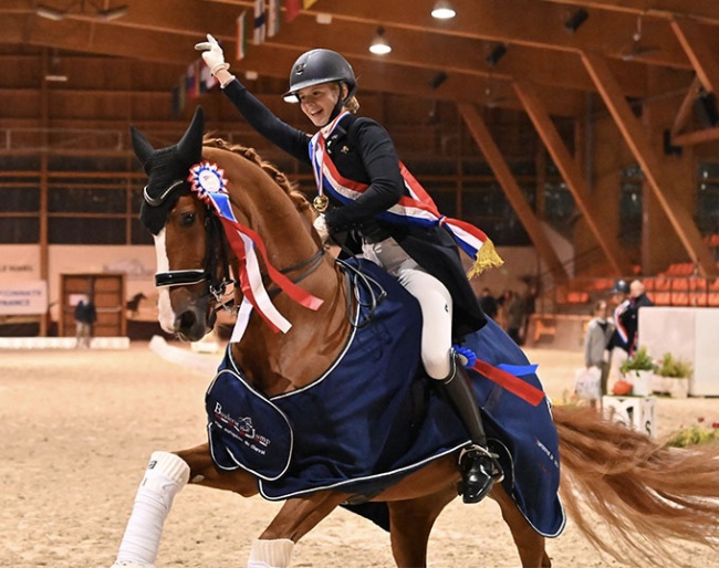 Ella Lostria and Crymlyn win the Under 25 division at the 2023 French Youth Riders Championships :: Photo © Les Garennes
