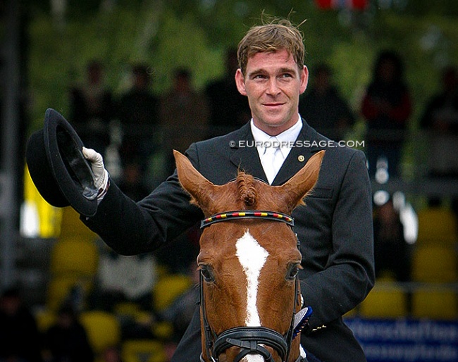 Arnd Erben at the 2004 World Young Horse Championships, where he won bronze on Fazzino :: Photo © Astrid Appels
