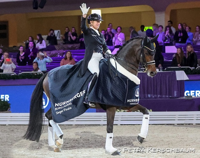 Isabell Werth and Skovens Tzarina win the 2023 Nurnberger Burgpokal in Frankfurt :: Photos © Petra Kerschbaum