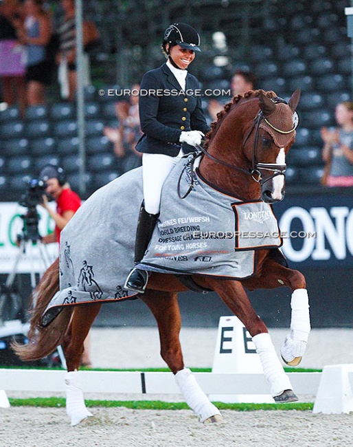 Laura Strobel and Villeneuve at the 2018 World Championships for young dressage horses :: Photo © Astrid Appels