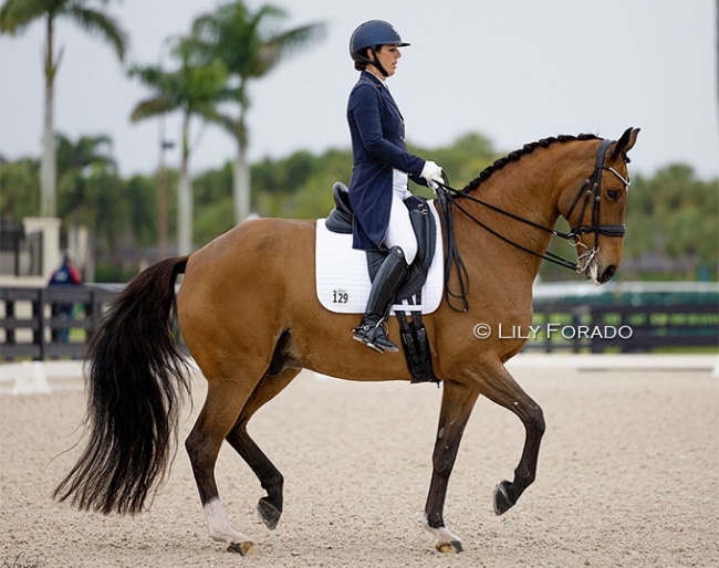 Kasey Perry-Glass and Heartbeat WP at the 2024 Global Dressage Festival in Wellington in their first Grand Prix together :: Photos © Lily Forado