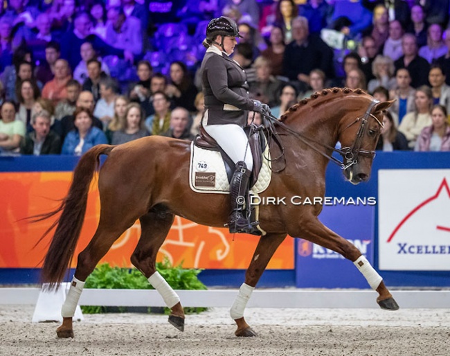 Trea Mulder-Dolsma and Jupiler S at the 2020 KWPN Stallion Licensing show :: Photo © Dirk Caremans