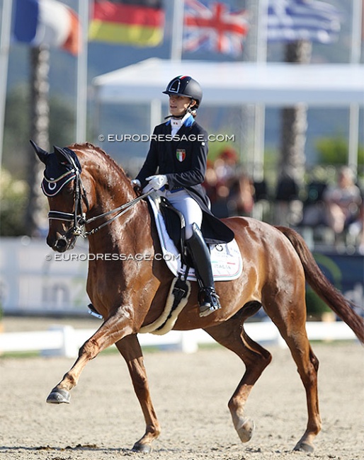 Martina Lippi and Rubin's Rockstar at the 2021 European Young Riders Championships in Oliva Nova :: Photo © Astrid Appels