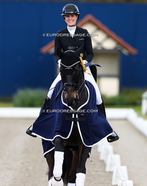 Juliane Brunkhorst and Diamante Negro win the Nurnberger Burgpokal qualifier at the 2024 CDI Hagen :: Photo © Astrid Appels