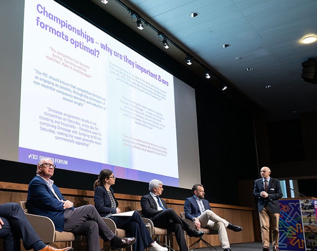 Michael Stone, Nayla S, Casper Cassøe Krüth, and Tim Hadaway at the 2024 FEI Sports Forum :: Photo © FEI