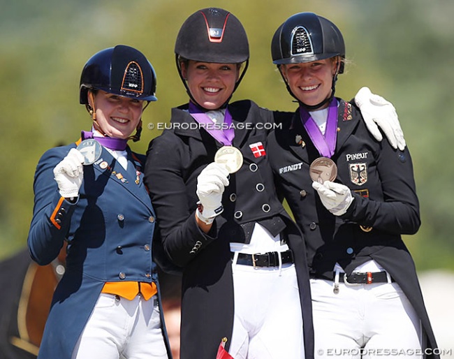 The kur podium at the 2020 European Under 25 CHampionships in Pilisjaszfalu (HUN) :: Photo © Astrid Appels
